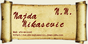 Najda Mikašević vizit kartica